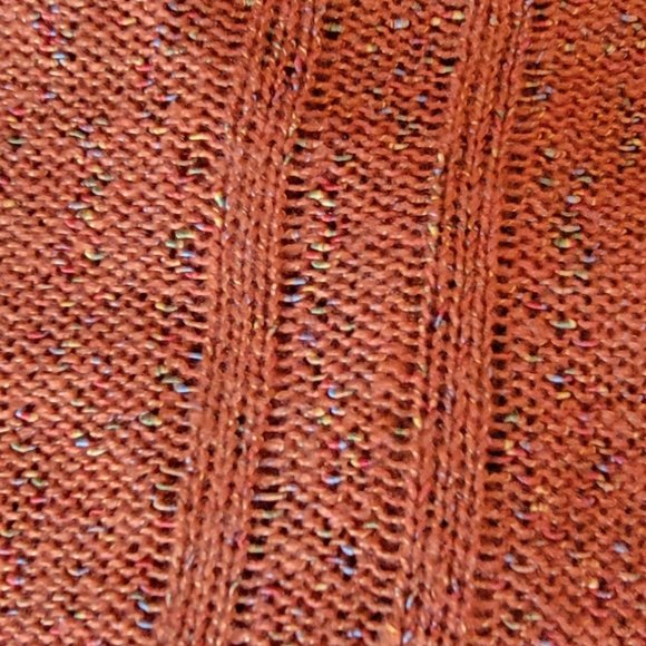 Belldini Open Weave Loose Knit Rust Open Front Textured Cardigan Sz M - Picture 5 of 7
